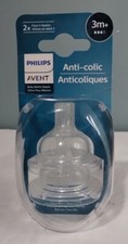 Philips Avent Medium Flow Anti-Colic Baby Bottle Nipples 3M 2pk - NEW