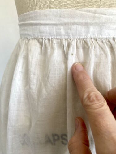 Antique Edwardian 1900s White Cotton Striped Lawn Tea Skirt Victorian 27" waist - Picture 2 of 6