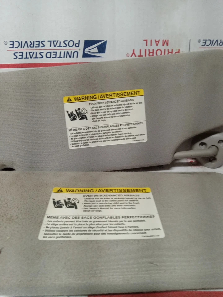 *ПАРА* 2004–2007 Ford Taurus Mercury Sable боковые солнцезащитные козырьки левая и правая стороны СЕРЫЕ Б/У - Изображение 3 из 4