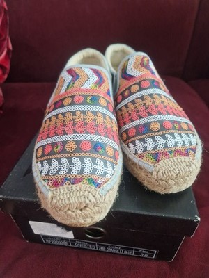 REPLAY Damen Espadrilles Slipper Slip-On Stoff geometrisch mehrfarbig EU 38