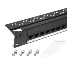 Patch Panel, 1U 19" Cat6 Key Stone Blank Network 24-Port Patch Panel