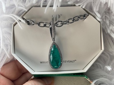 Bomb Party Necklace May 2025 Tropical Tears   Hematite Plated Emerald