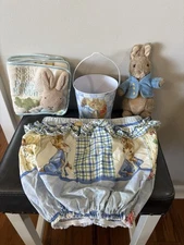 Peter Rabbit Beatrix Potter Nursery Basket Cover Book Pail Bunny Toy Baby