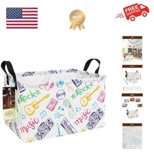 Rectangle Storage Basket Cute Canvas Organizer Bin for Pet/Children Toys, Boo...