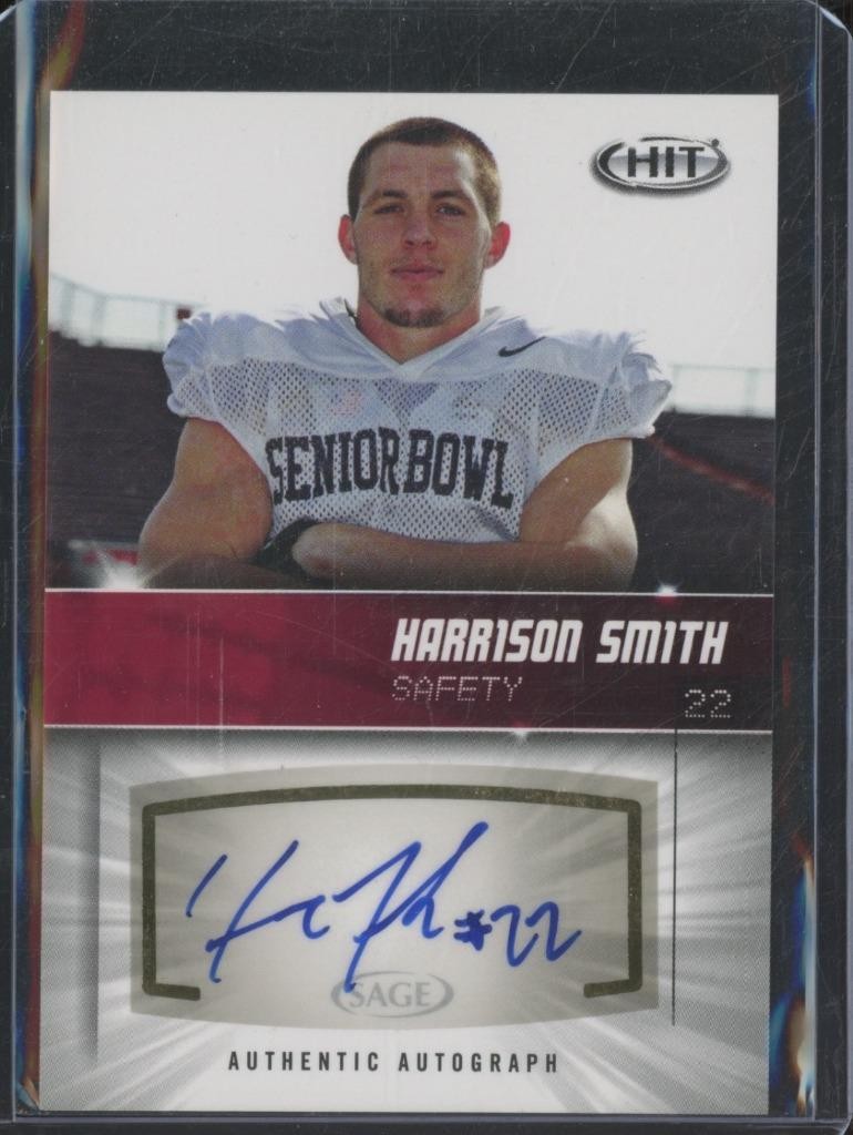 2012 Sage Hit Football HARRISON SMITH RC Rookie Auto Vikings Notre Dame BIN76