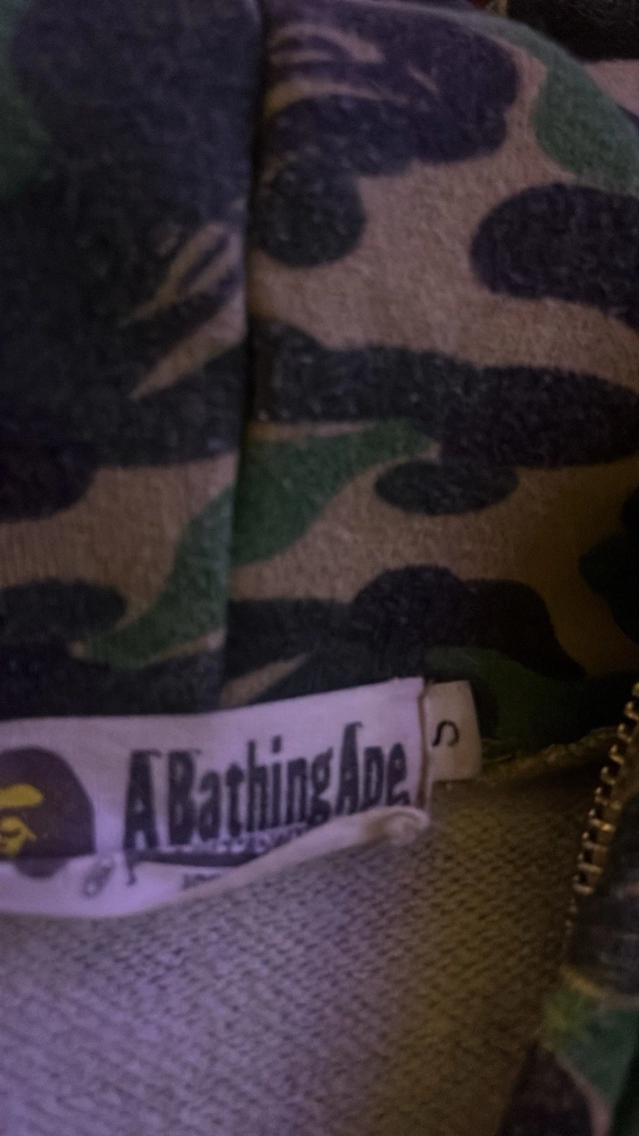 A BATHING APE (BAPE) Felpa con cappuccio scimmia da bagno verde taglia piccola BAPE
