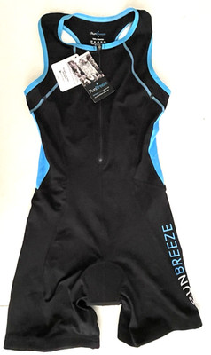 RUNBREEZE Triathlon Suit Women s SMALL S Black-Laguna-Blue Padded NEW NWT