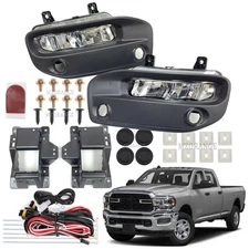 LED Bumper Fog Light Lamp W/ Bracket Wires Kit For Dodge Ram 2500 3500 2019-2024