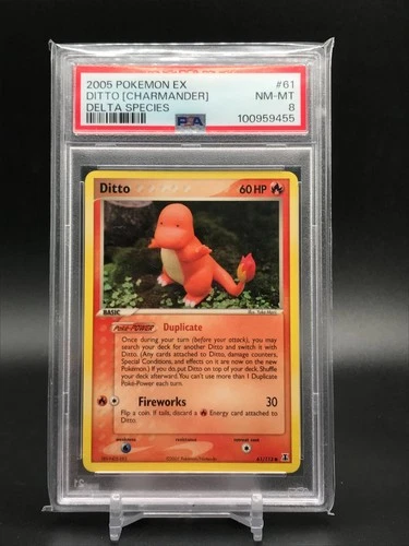 2005 POKEMON EX DELTA SPECIES #61 DITTO [CHARMANDER] PSA 8
