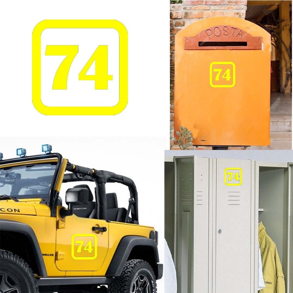 Register Number Sticker Sticker Vinyl Number 74 Version v1sq | eBay