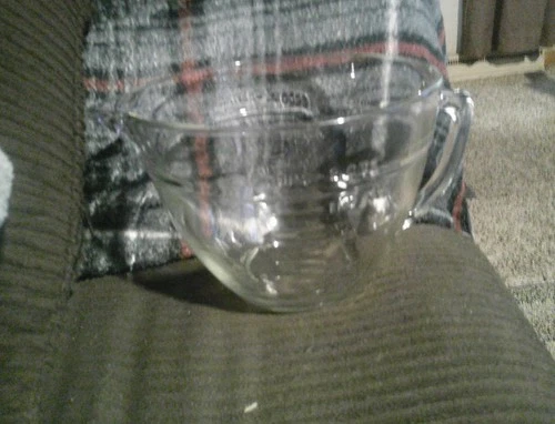Vintage Anchor Hocking Clear Glass LG Mixing Batter Bowl Measuring 8 Cups USA