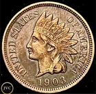 1903 Indian Head Penny Cent - Sharp Very Fine Grade - Collector Detail JC 154