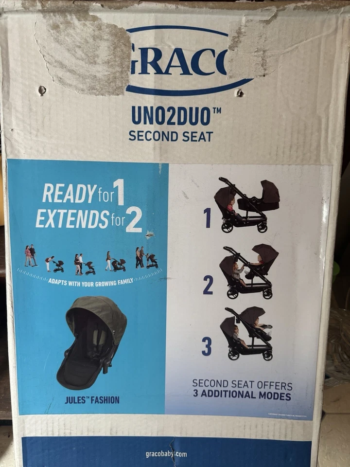 Novo Carrinho Graco Uno2Duo Segundo Assento, Moda Jules, Verde Oliva - Imagem 4 de 4