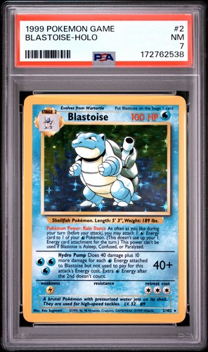 Pokemon Blastoise Holo Base Set Unlimited 2/102 PSA 7