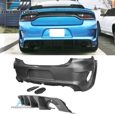 Fits 20-23 Charger Widebody Bumper Conversion W/ Carbon Fiber Print Diffuser Lip