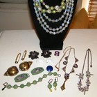 Antique Vintage 14Pc MANY DESIGNER COSTUME JEWELRY LOT Germany-Czech-Deauville — photo 1