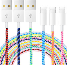 Frienda 15 Pcs Spiral Cable Protector Colorful PVC Spiral Phone Charger Headphon