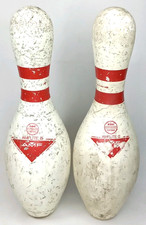 Vintage 1970s AMF AMFLite II Bowling Pin Permit No. 323 Made In USA Set Of 2