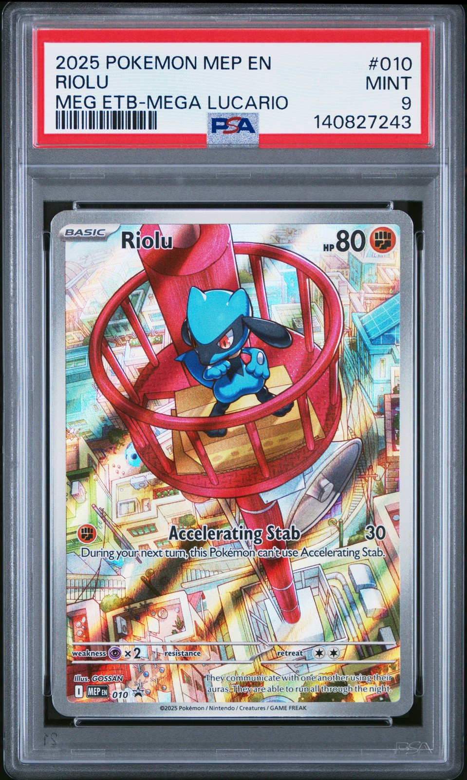 2025 POKEMON MEP EN-ME BLACK STAR PROMO #010 RIOLU PSA 9