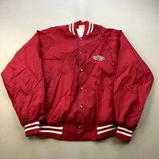 Vintage DuPont Racing Bomber Jacket Adult Medium Red Motorsports Made USA 80s
