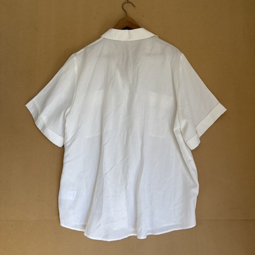 Witchery Sz 16 Oversized White Drop Sleeve Shirt Button Up Collar Cuffed s24 - Picture 5 of 6