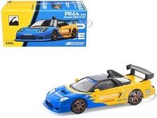 HONDA NSX-R GT RHD "SPOON SPORTS" BLUE & YELLOW 1/64 MODEL BY POP RACE PR640310