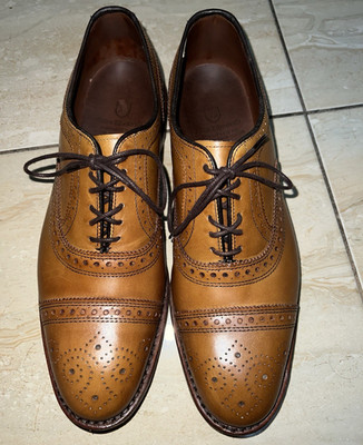 Allen Edmonds Strand Walnut Leather Cap Toe Brogue Oxford Dress Shoes Men's 8D