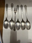 Lunt Treasure Sterling Silver  Silverware 5 Teaspoons 1 Fork No Monogram 132G