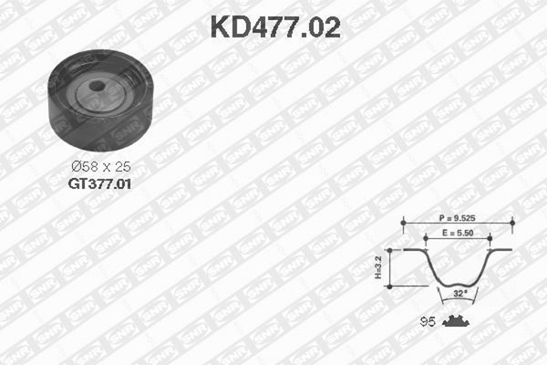 Zahnriemensatz SNR KD477.02 FüR ET TD Vitara TA Suzuki TA01 SE416 Allrad-image