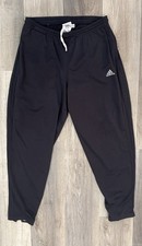 Y2K 2001 Adidas Black Track Pants Jogger Zip Sz Large Vintage Soccer Punk