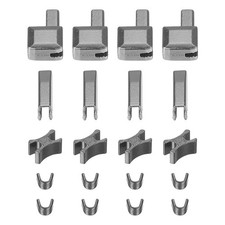 4Sets Zipper Repair Kits 5 Retainer Box Insertion Pins Top Metallic Black