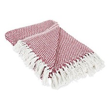 100 Cotton Basket Weave Throw for Indoor/Outdoor Use Camping 50x60" Barn Red