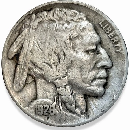 1926-P Buffalo Nickel 5c Fine F+ * Original Surfaces * 1926P