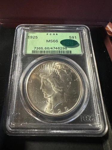 1925 Peace Dollar $1 PCGS MS66 CAC OGH