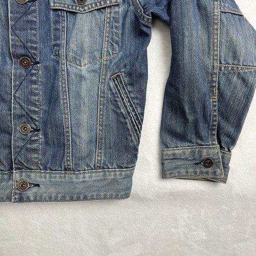 GAP Kids Jean Jacket Youth Medium Blue Distressed Denim - Picture 3 of 19