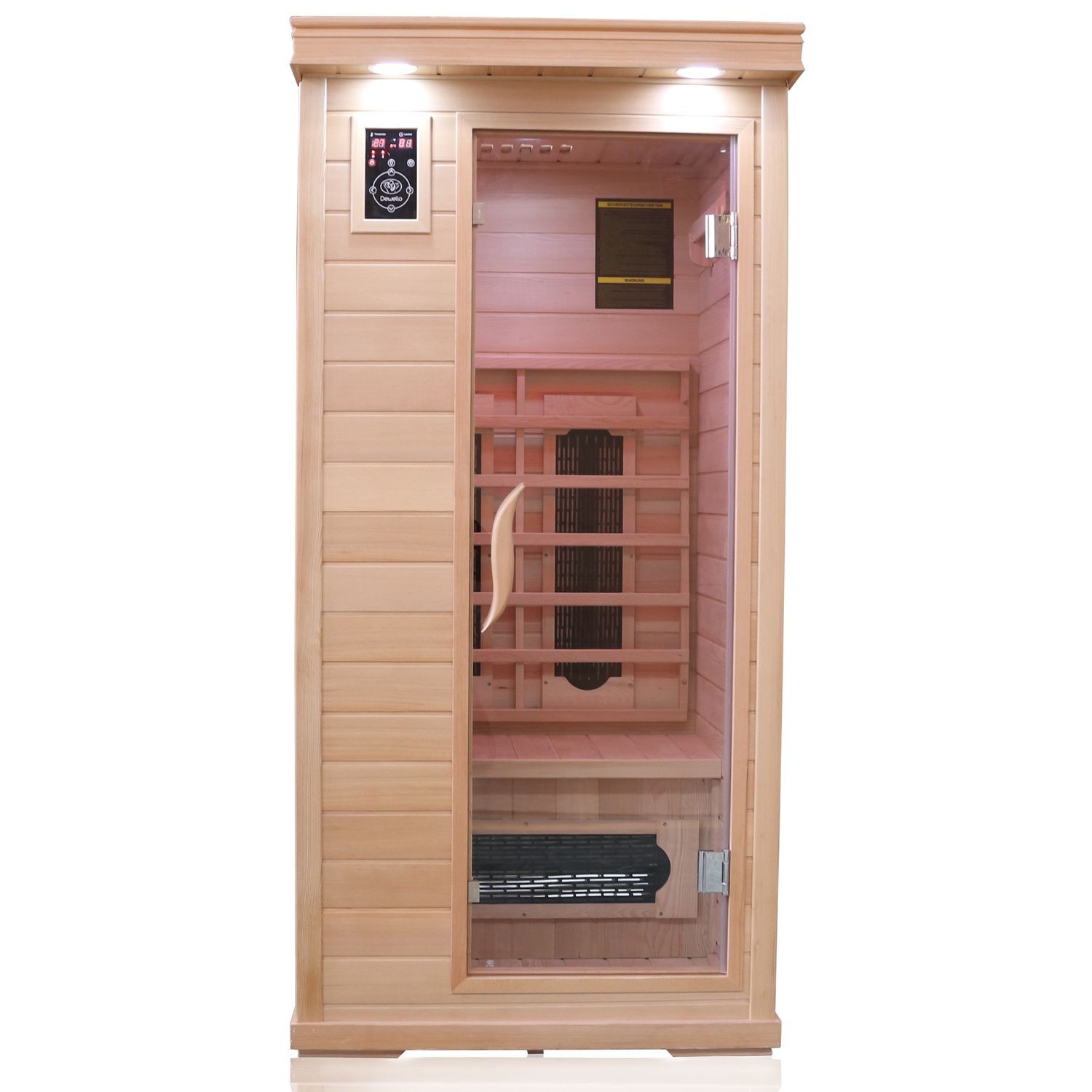 Dewello Infrarotsauna Windsor 90 Wärmekabine für 1 Person Keramikstrahler Sauna