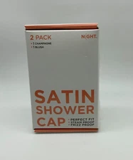 Satin Shower Cap 2-Pack – Champagne & Blush – Frizz-Free, Steam-Proof
