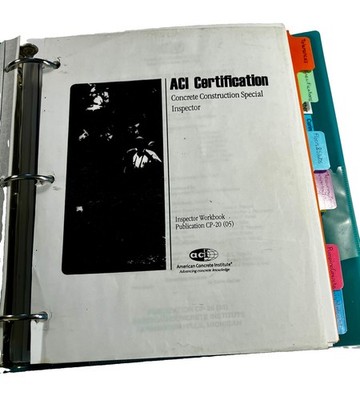 ACI CP 20: Concrete Construction Special Inspector Reference Package Binder