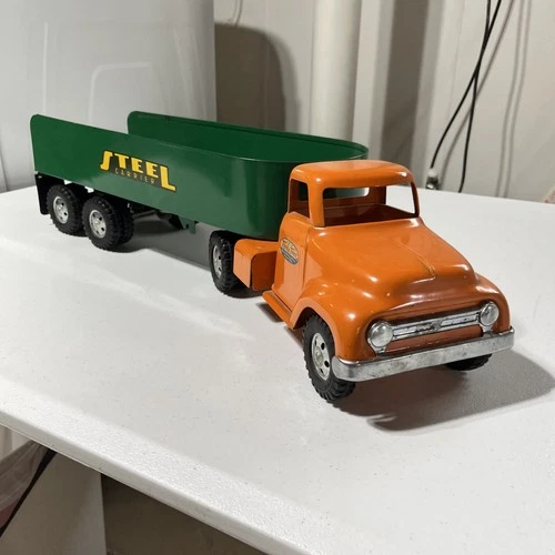 1954 Tonka Steel Carrier Semi Truck Trailer