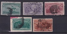 USA 1893 - Michel Nr. 75, 78, 79, 81, 82 gestempelt - Christoph Kolumbus 64666