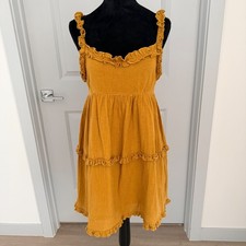 Urban Outfitters Ruffle Tiered Lined Babydoll Dress Cottagecore Festival Sz S