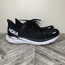 Hoka One One Clifton 8 Women's Size 10 B Black White Running Walking Road