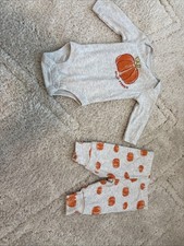 Carters size 3 months Fall pumpkin Halloween set