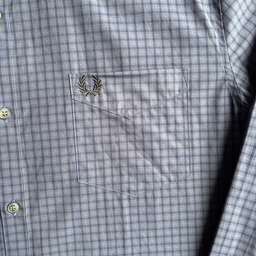 Fred Perry dreifarbiges Gingham Karohemd blau langarm Herren 2XL XXL neu mit Etikett - Bild 7 von 17