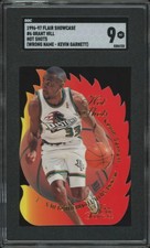 1996 FLAIR GRANT HILL 6 MINT HOT SHOT ERROR KEVIN GARNETT ON FRONT SGC 9 PISTONS