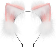 Cat Fox Faux Fur Ears Headband Cute Halloween Fancy Dress Cosplay Handmade Anima