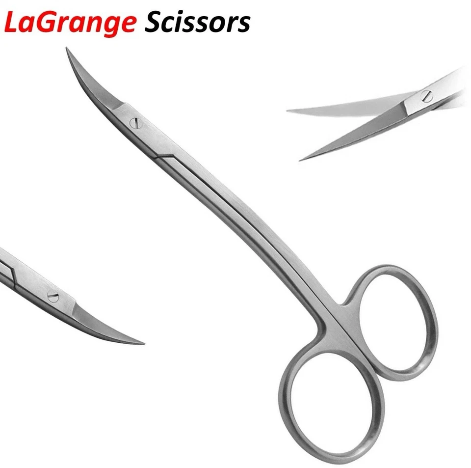 La-Grange Double Curved Scissors Precision Dental Tissue & Gum Trimming Surgical - Image 3 of 3