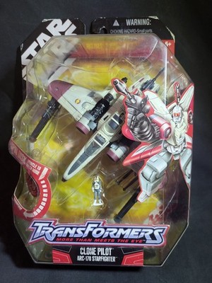 STAR WARS TRANSFORMERS CROSSOVER Clone Pilot Arc-170 Starfighter MOC