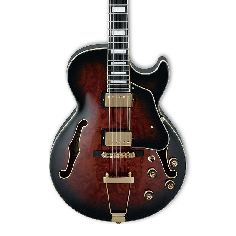 Ibanez AG95QA-DBS Electric Guitar, Dark Brown Sunburst (NEW)