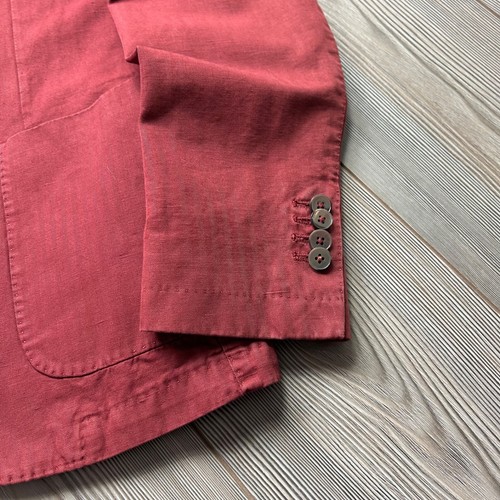 LBM 1911 Wine Red Linen + Cotton Blazer Jacket 50R - Picture 8 of 14